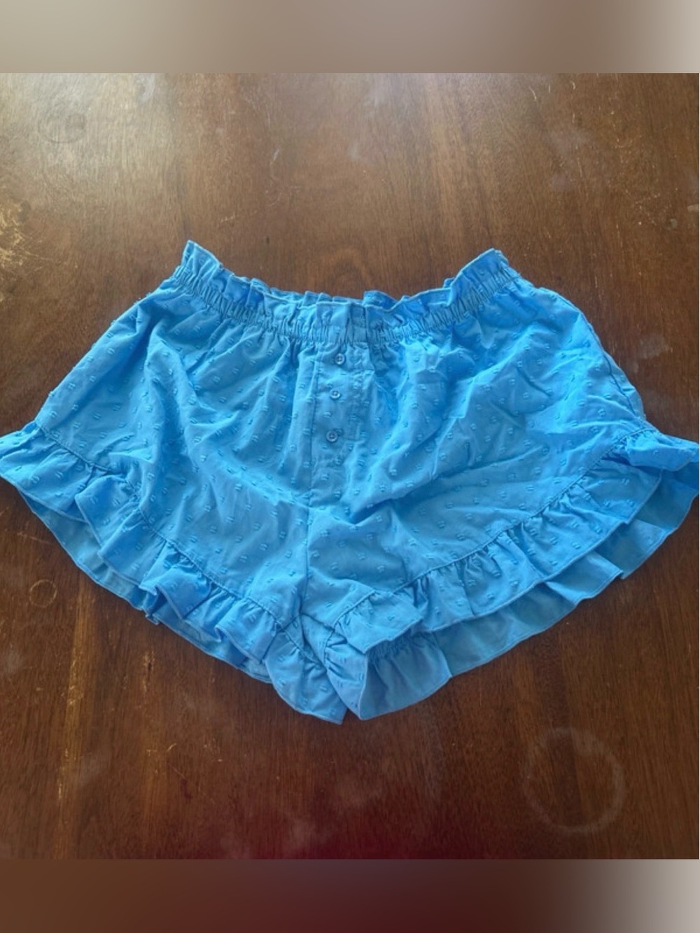 Colsie Women’s Blue Ruffle Hem Shorts